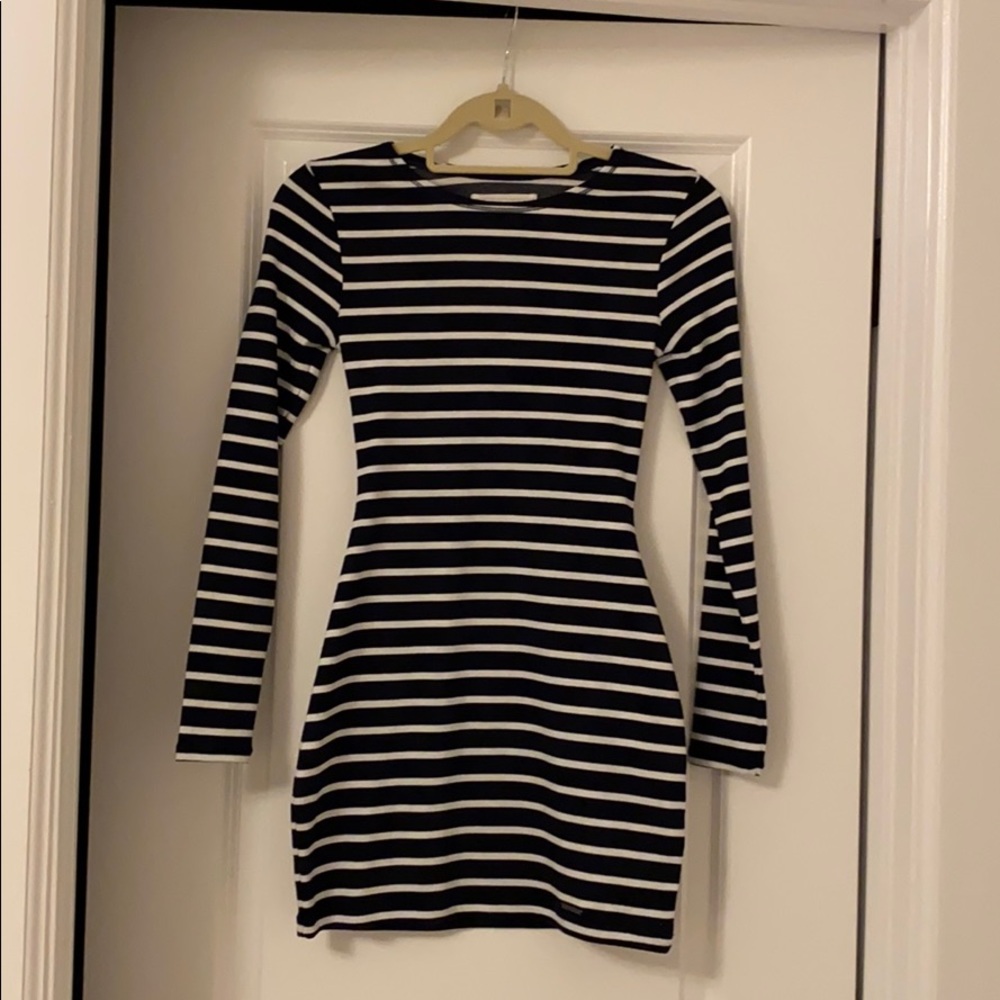A&F navy&white bodycon dress